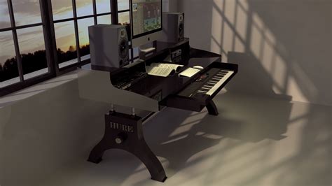 Acme furniture suitor music recording studio desk, black color:black. Hure Recording Studio Keyboard Desk - Model #HU76 - Vintage Industrial Furniture