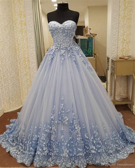 Real Picture Light Blue Quinceanera Dress 2018 Sweetheart 3 D Flower