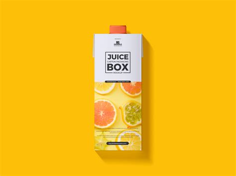 Free Juice Carton Packaging Box Mockup Dribbble Graphics