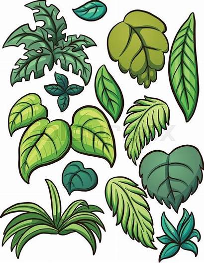 Tropical Leaves Simple Clip Clipart Vector Illustration
