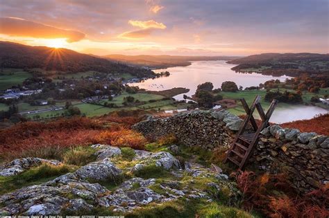 Sunrise At Loughrigg Fell Ambleside Lake District England