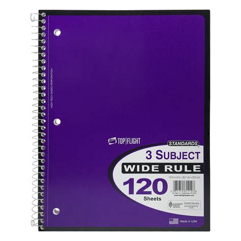 Where To Buy Standards 3 Subject Wide Rule 120 Sheets