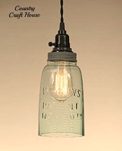 Primitive Country Shabby Farmhouse Chic Mason Jar Pendant Light Hanging
