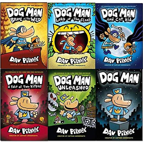 Dav Pilkey Adventures Of Dog Man Series 1 6 Books Collection Set By Dav