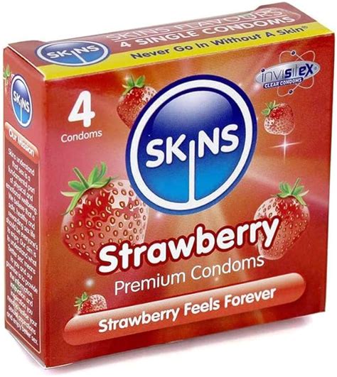 Skins Strawberry Flavoured Condoms Multipack No Latex Smell And Extra Lubrication For Maximum
