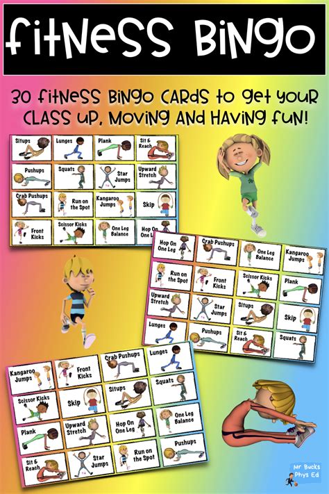 Physical Education Lesson Fitness Bingo Physical Printable Bingo
