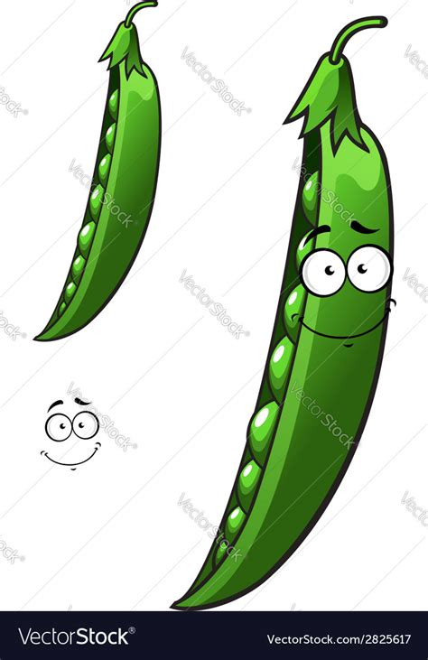 Cartoon Pea Vegetable Royalty Free Vector Image