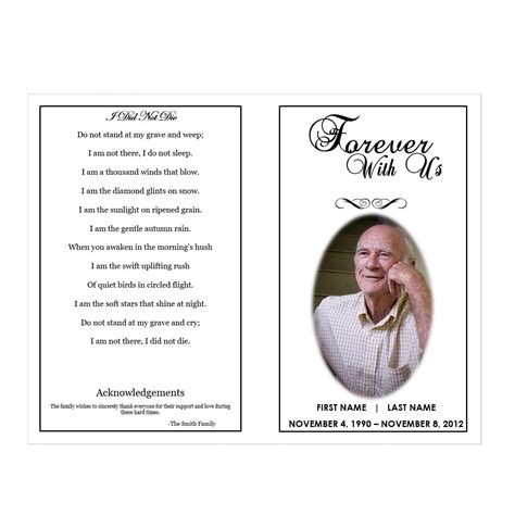 Forever With Us Funeral Pamphlets In 2020 Funeral Program Template