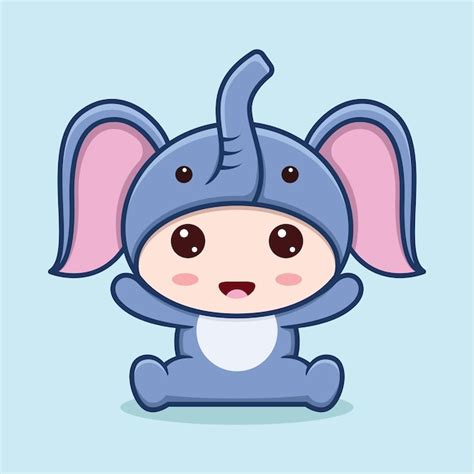 Premium Vector Cute Little Boy Wearing Elephant Costume