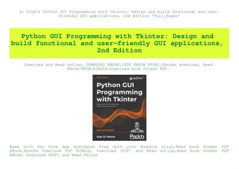 Ppt Pdf File Python Gui Programming With Tkinter Design And