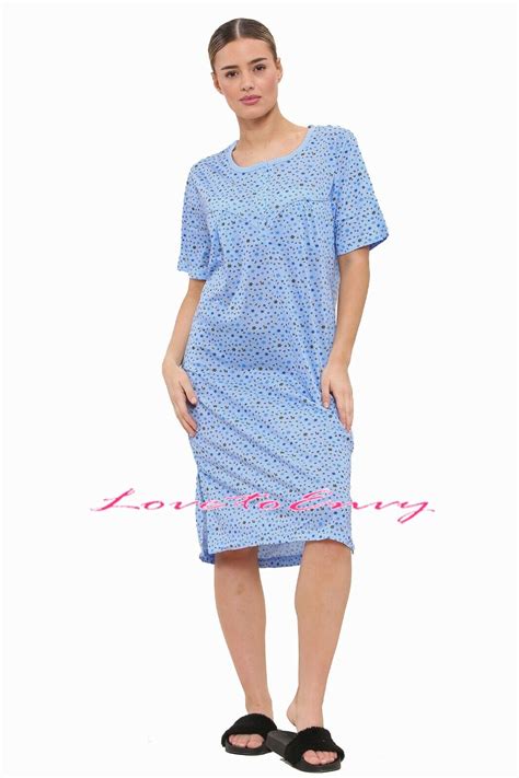 Ladies Short Sleeve Nightie Cotton Mix Jersey Night Shirt Night Dress Sizes 8 16 Ebay