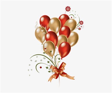 Golden Colour Balloon Png Image Red And Gold Birthday Balloons Free