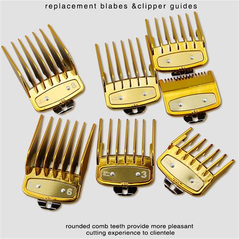 8pcs Hair Clipper Cutting Guide Combs Set With Metal Clip Replacement