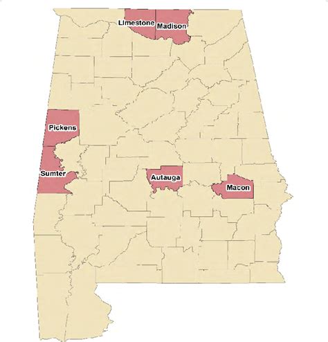 Study Counties Within The State Of Alabama In Situ Soil Moisture Scan