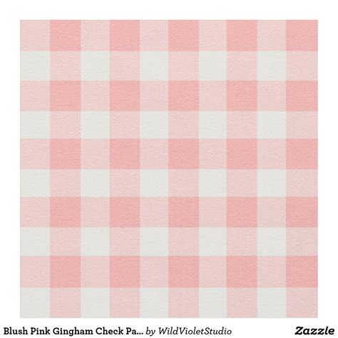Blush Pink Gingham Check Pattern Fabric | Gingham fabric, Pink gingham ...