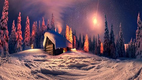 Winter Cabin Wallpaper For Desktop 57 Images