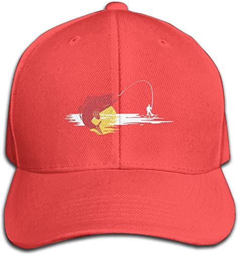 Colorado Fishing Flag Fly Fishing Mens Low Profile Red Hats Adjustable