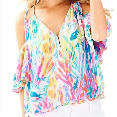 Lilly Pulitzer Tops Lilly Pulitzer Bellamie Sparkling Sands Cold