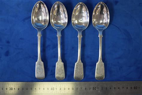 Lot Set Of 4 Hallmarked Sterling Silver Spoons Jw And Jw 180 Grams
