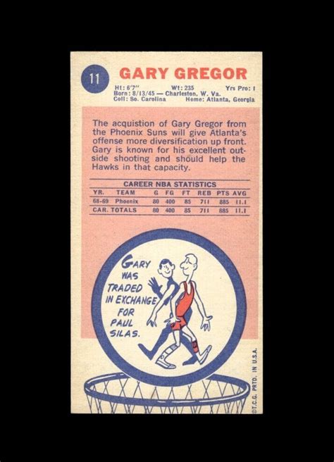 1969 70 Topps Set Break 11 Gary Gregor Ex Exmint Gmcards Ebay