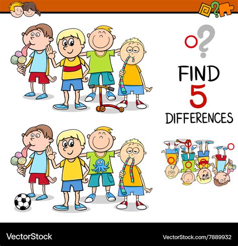 Differences Activity Task Stock Vector Image 71139914