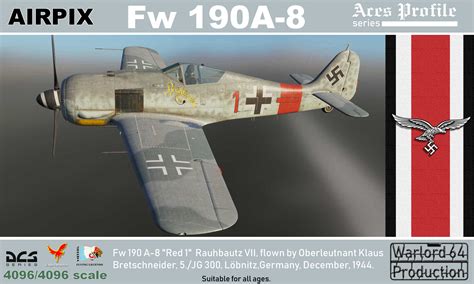 Fw 190a8 Klaus Bretschneider Of Jg 300 Red 1 Rauhbautz Vii Lobnitz 1944