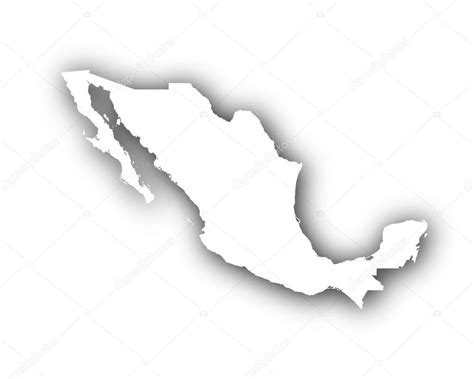 Mapa De Mexico Con Sombra — Vector De Stock © Lantapix 145584595