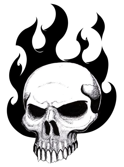 Flaming Skull By Oneyedog On Deviantart