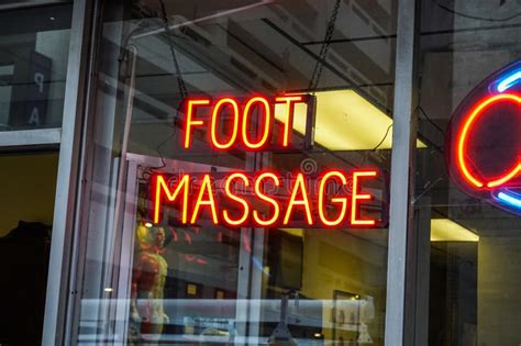 Neon Massage Sign Stock Photo Image Of Back Parlor 19842648
