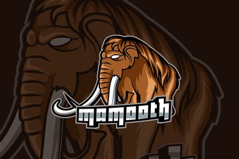Mammoth Mascot For Sports And Esports Logo Isolated On Dark Background