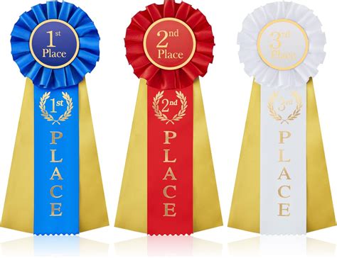 Premium Award Ribbons Blueredwhite 1st 2nd 3rd Place