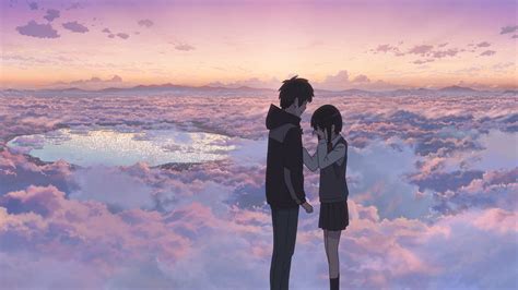 3840x2160 Resolution Anime Couple With White Clouds Illustration Hd