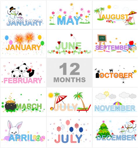 Months Of The Year Printable Visual Aid