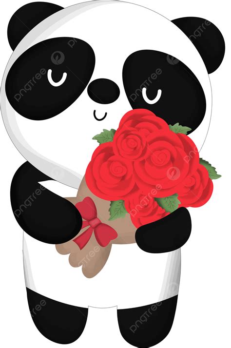 Gambar Panda Lucu Panda Valentine Cinta Panda Panda Png Dan Vektor