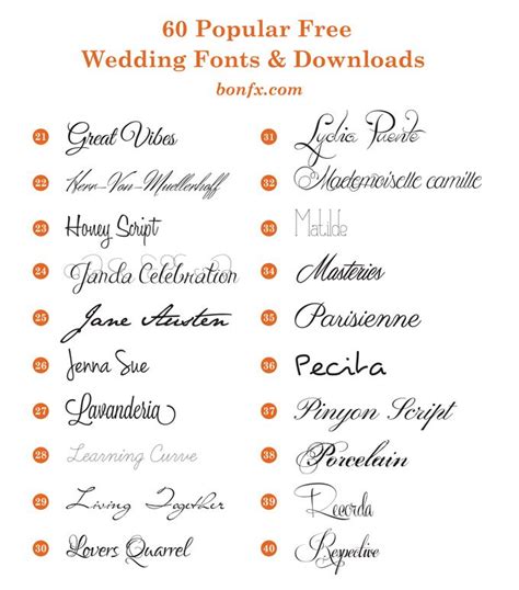 60 Popular Free Wedding Fonts Bonfx Wedding Fonts Free Wedding