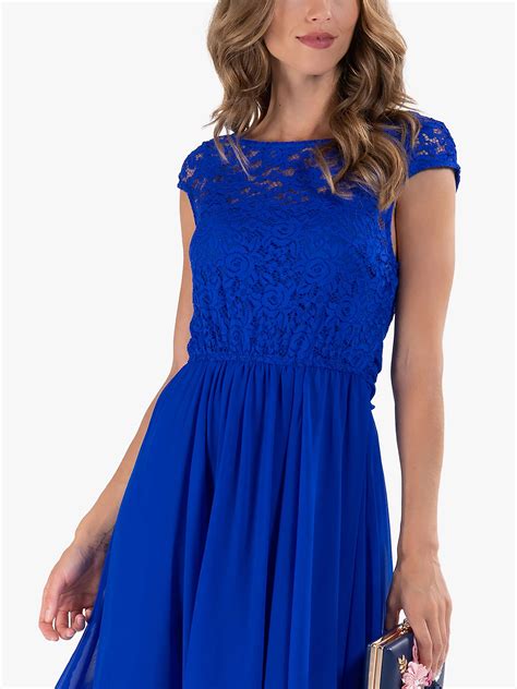Jolie Moi Floral Lace Knee Length Dress Royal Blue At John Lewis And Partners