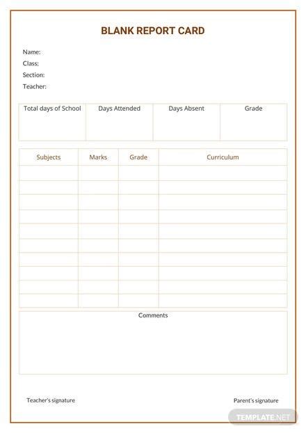 Free Blank Report Card Template In Microsoft Word Microsoft Publisher