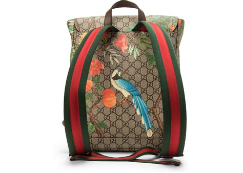 Gucci Backpack Gg Supreme Monogram Tian Print Brownredyellow