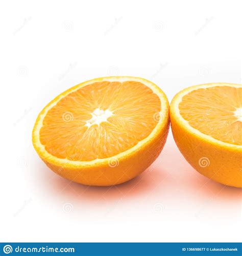 Ripe Orange Isolated On White Background Fresh Citrus Fruit