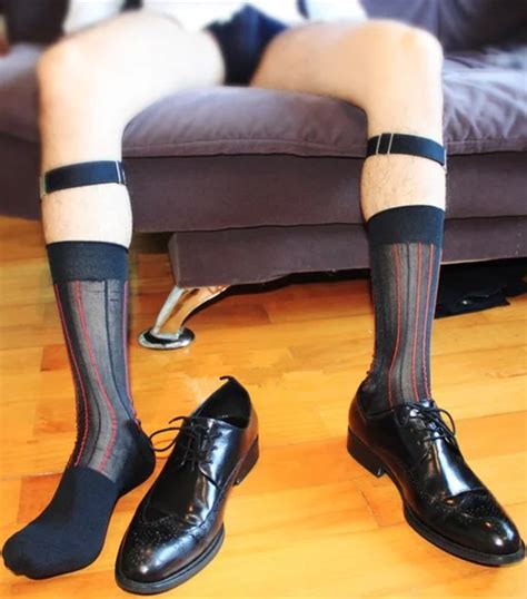 W030a Mens Dress Socksmens Silky Sheer Socks Men At Play Sexy Nylon Socks For Menfree