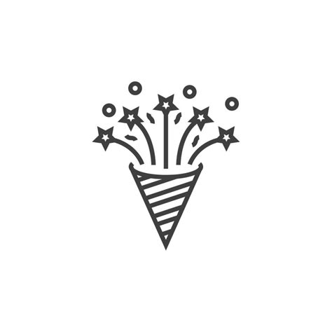 Vector Sign Of The Confetti Popper Symbol Is Isolated On A White