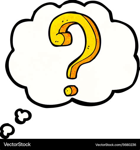 cartoon question mark with thought bubble vector image