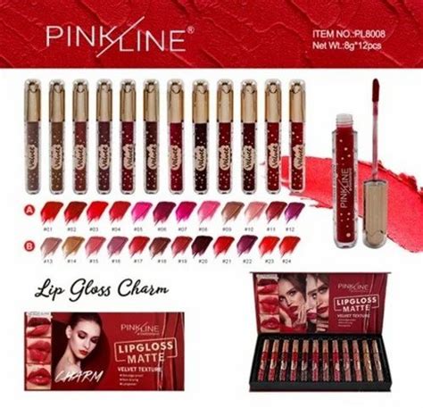 Multicolor Pinkline Matte Lipgloss Charm Velvet Texture Pack Of At