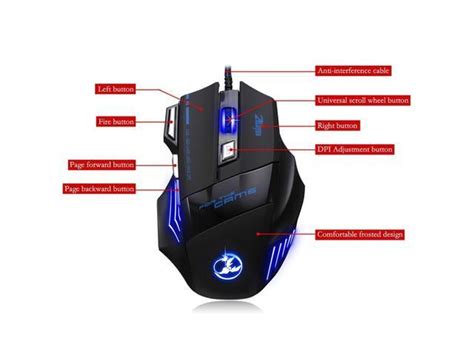 Zelotes T80 Professional Led Optical 5500 Dpi 7 Button Usb Wired Gaming