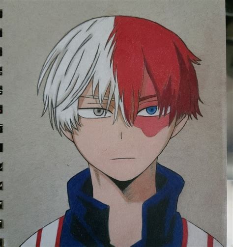 First Drawing Of Shoto Todoroki With Colored Pencils Abstract Art