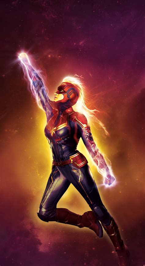 Герой dc также известен под именем шазам. Download 1440x2630 wallpaper captain marvel, glow ...