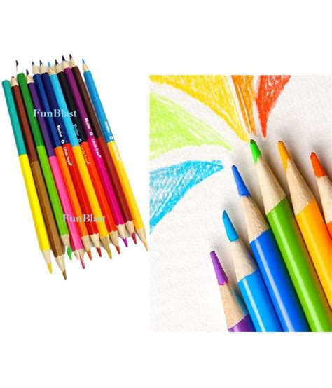 Funblast Colour Pencil Set For Kids Double Sided 12 Pcs Colouring