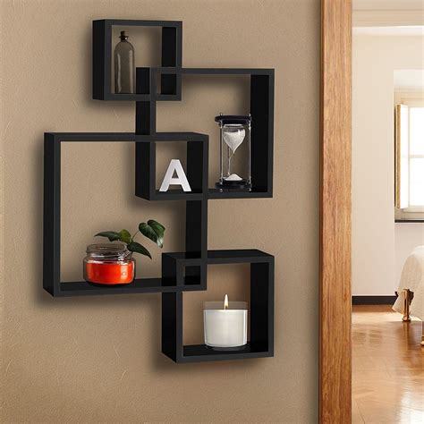 2021 Intersecting Squares Floating Shelf Modern Wall Mounted Home
