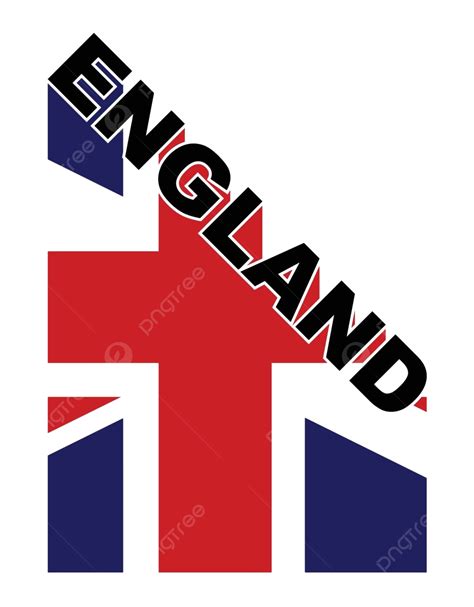 England Text With Union Jack Flag English Uk United Kingdom Vector