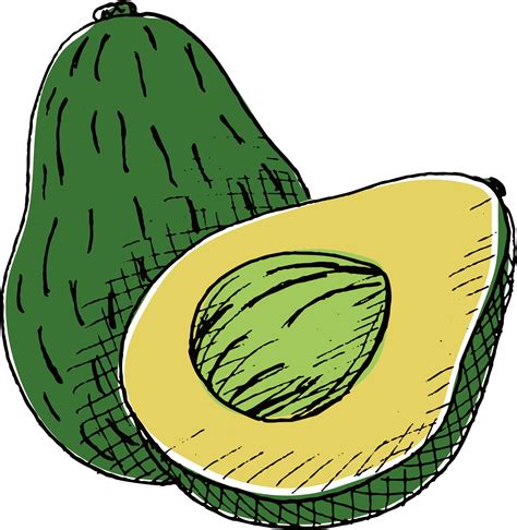 Avocado Clipart Drawing - Avocado Easy To Draw - Png Download - Full Size Clipart (#5453955 ...